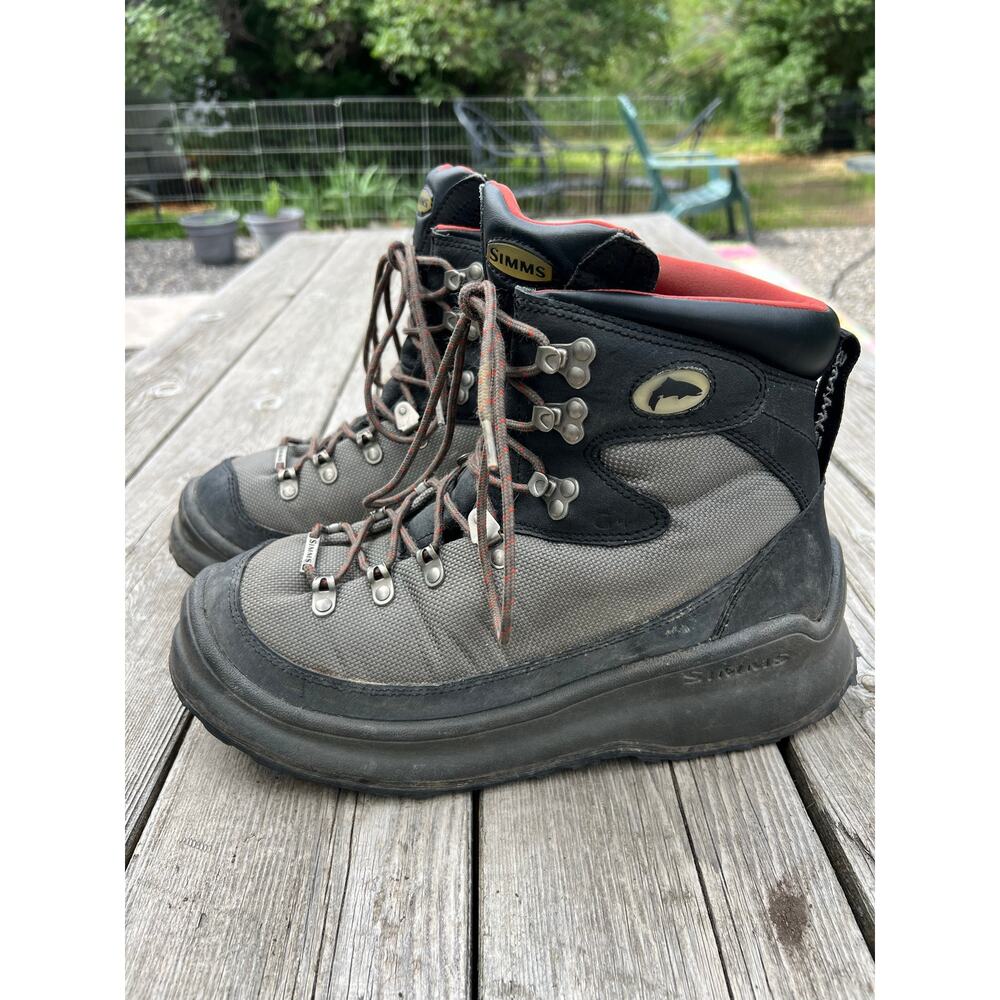 Simms men’s g4 fly fishing wading vibram sole boots size 9 euro 42 river wade